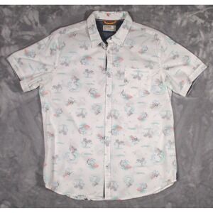 Free Planet Men's XL Shirt White Reverse Print w/ Surfer Short Sleeve